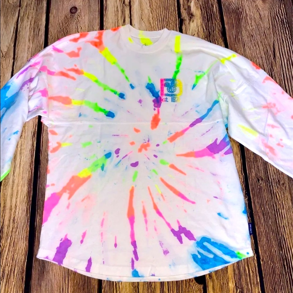 NWT DISNEY PARKS NEON TYE DYE SPIRIT JERSEY